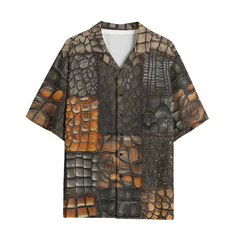 Hawaiian Shirt Crocodile Patchwork Pattern Print