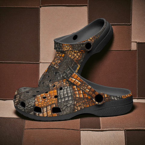Classic Clogs Crocodile Patchwork Pattern Print