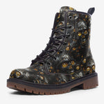 Leather Boots Skulls with Amber Eyes