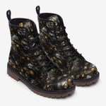 Leather Boots Skulls with Amber Eyes