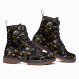 Leather Boots Skulls with Amber Eyes