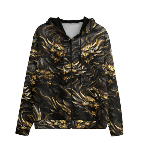 Men's Zip Up Hoodie Ancient Golden Beasts