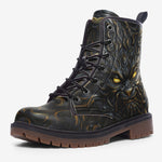 Leather Boots Monster Cat with Glowing Eyes