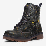 Leather Boots Monster Cat with Glowing Eyes