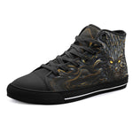 High-Top Canvas Shoes Monster Cat with Glowing Eyes