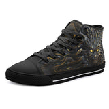 High-Top Canvas Shoes Monster Cat with Glowing Eyes