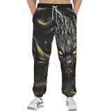 Men's Sweatpants Monster Cat with Glowing Eyes