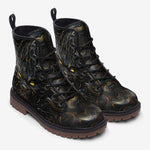 Leather Boots Monster Cat with Glowing Eyes