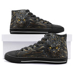 High-Top Canvas Shoes Monster Cat with Glowing Eyes