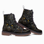 Leather Boots Monster Cat with Glowing Eyes