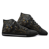 High-Top Canvas Shoes Monster Cat with Glowing Eyes