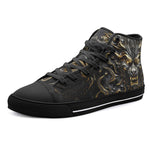High-Top Canvas Shoes Golden Monster with Glowing Eyes