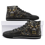 High-Top Canvas Shoes Golden Monster with Glowing Eyes