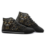 High-Top Canvas Shoes Golden Monster with Glowing Eyes