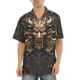 Hawaiian Shirt Fantasy Gold Dragon Head