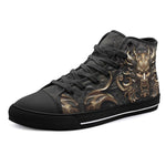 High-Top Canvas Shoes Fantasy Gold Dragon Head