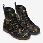 Leather Boots Fantasy Gold Dragon Head