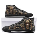 High-Top Canvas Shoes Fantasy Gold Dragon Head