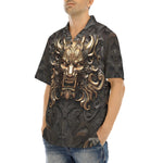 Hawaiian Shirt Fantasy Gold Dragon Head