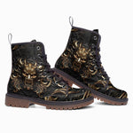 Leather Boots Fantasy Gold Dragon Head
