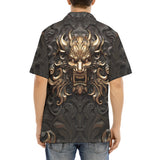 Hawaiian Shirt Fantasy Gold Dragon Head