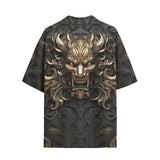 Hawaiian Shirt Fantasy Gold Dragon Head
