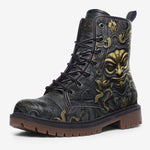 Leather Boots Gold and Black Ornate Mask