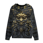 Men's Zip Up Hoodie Gold and Black Ornate Mask