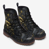 Leather Boots Gold and Black Ornate Mask