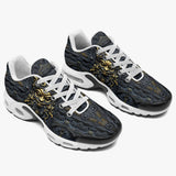 Air Cushion Sneakers Gold and Black Ornate Mask