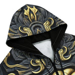 Men's Zip Up Hoodie Gold and Black Ornate Mask