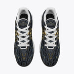 Air Cushion Sneakers Gold and Black Ornate Mask