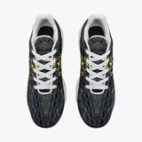 Air Cushion Sneakers Gold and Black Ornate Mask