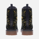Leather Boots Gold and Black Ornate Mask