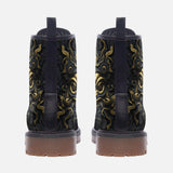 Leather Boots Gold and Black Ornate Mask