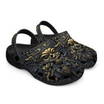 Classic Clogs Gold and Black Ornate Mask