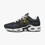 Air Cushion Sneakers Gold and Black Ornate Mask