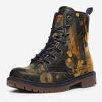 Leather Boots Golden Planets Art Abstraction