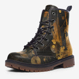 Leather Boots Golden Planets Art Abstraction