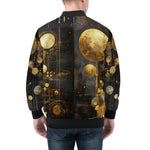 Bomber Jacket Golden Planets Art Abstraction
