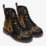 Leather Boots Golden Planets Art Abstraction