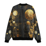 Bomber Jacket Golden Planets Art Abstraction