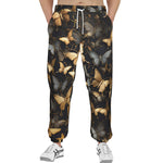 Men's Sweatpants Black and Gold Butterlies