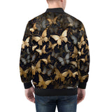 Bomber Jacket Black and Gold Butterlies
