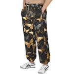 Men's Sweatpants Black and Gold Butterlies