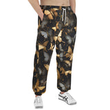 Men's Sweatpants Black and Gold Butterlies