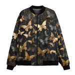 Bomber Jacket Black and Gold Butterlies