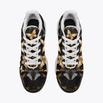 Air Cushion Sneakers Black and Gold Butterlies