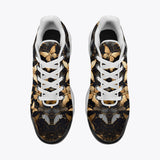 Air Cushion Sneakers Black and Gold Butterlies