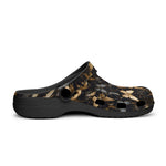 Classic Clogs Black and Gold Butterlies